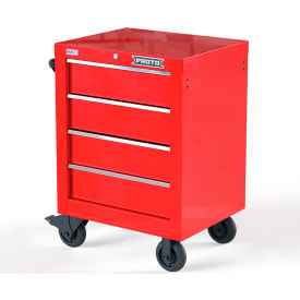 Stanley Black & Decker JSTV2739RS04RD Proto® Single Bank Roller Cabinet W/ 4 Drawers, 27"W x 22-3/8"D x 38-1/2"H, Red image.