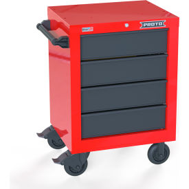 Stanley Black & Decker JSTV2739RS04RG Proto® Single Bank Roller Cabinet W/ 4 Drawers, 27"W x 22-3/8"D x 38-1/2"H, Red & Gray image.