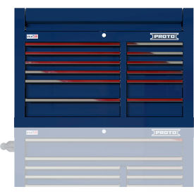Stanley Black & Decker JSTV4228CD12BL Proto® Double Bank Top Chest W/ 12 Drawers, 42"W x 22-3/8"D x 27-2/3"H, Blue image.