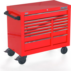 Stanley Black & Decker JSTV4239RD14RD Proto® Double Bank Roller Cabinet W/ 14 Drawers, 42"W x 22-3/8"D x 38-1/2"H, Red image.