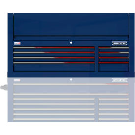 Stanley Black & Decker JSTV5528CD08BL Proto® Double Bank Top Chest W/ 8 Drawers, 55"W x 22-3/8"D x 27-2/3"H, Blue image.