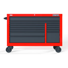 Stanley Black & Decker JSTV5539RD13RG Proto® Double Bank Roller Cabinet W/ 13 Drawers, 55"W x 22-3/8"D x 38-1/2"H, Red & Gray image.