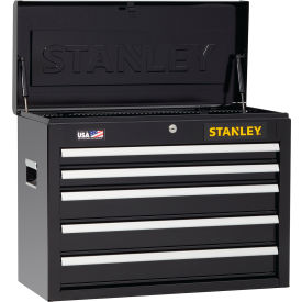 Stanley Black & Decker STST22655BK Stanley® 300 Series Tool Chest W/ 5 Drawers, 26"W x 12"D x 20-1/2"H, Black image.