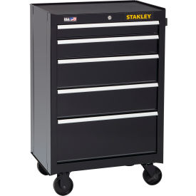 Stanley Black & Decker STST22753BK Stanley® 300 Series Rolling Tool Cabinet W/ 5 Drawers, 26-1/2"W x 18"D x 40-1/2"H, Black image.