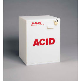 Scimatco SC5010 6x2.5 Liter, Bench Plast-a-Cab® HDPE Acid Cabinet, 16-3/4"W x 15-3/4"D x 21"H image.