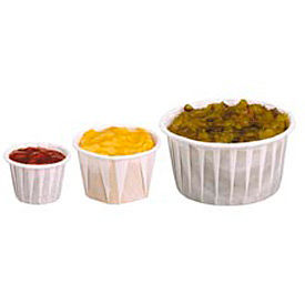 Solo Cups SCC 075 Dart® SCC075, Heavy Duty Pleated Souffle Cups, White, 5,000/Case image.
