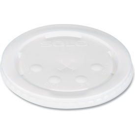 SOLO® Polystyrene Plastic Flat Straw-Slot Cold Cup Lids Fits 28oz Cups Translucent 960/CT