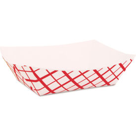 SCT® Paper Food Basket 1 lb. Capacity 9"W x 6"D x 2"H Red/White Pack of 1000