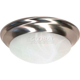 Nuvo 60/284 2 Light-Ceiling-Flush Mount W/Alabaster Glass Brushed Nickel 14""W X 5.5""H