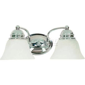 Nuvo 60/337 Empire-2 Light Vanity & Wall Alabaster Polished Chrome 14.875""W X 6.25""H
