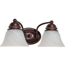 Empire 2 Light - 15" - Vanity with Alabaster Glass Bell Shades - Old Bronze view 2