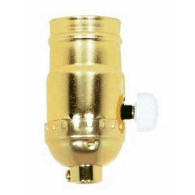 Satco Products Inc 80/1014 Satco 80-1014 150W Full Range Turn Knob Dimmer Socket - Brite Gilt image.