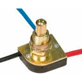 Satco Products Inc 80/1128 Satco 80-1128 3-Way Metal Push Switch  3/8-in. Bushing  Brass Finish image.