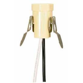 Satco Products Inc 80/1198 Satco 80-1198 Candelabra Base Phenolic Socket with Spring Clip  Ivory image.