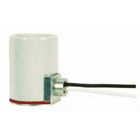 Satco Products Inc 80/1330 Satco 80-1330 Glazed Porcelain Socket w/Side Mount Bushing and 9-in. Leads image.