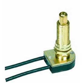 Satco Products Inc 80/1367 Satco 80-1367 On-Off Metal Push Switch  1-1/8-in. Bushing  Brass Finish image.