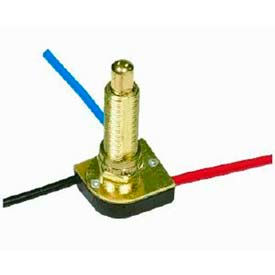 Satco Products Inc 80/1369 Satco 80-1369 3-Way Metal Push Switch  1-1/8-in. Bushing  Brass Finish image.