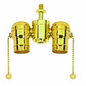 Satco Products Inc 80/1523 Satco 80-1523 Solid Brass Cluster Body  Polished Brass image.