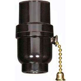 Satco Products Inc 80/1638 Satco 80-1638 Medium Base Socket - Brass 3-Way Pull Chain image.