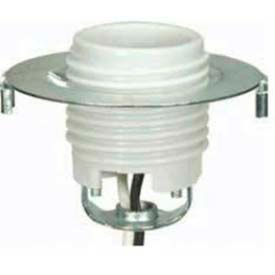 Satco Products Inc 80/1768 Satco 80-1768 Keyless Threaded Glazed Porcelain Socket w/Hickey  Ring  and 26-in. Leads image.