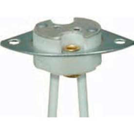 Satco Products Inc 80/1813 Satco 80-1813 Halogen Socket w/Metal Plate -  2 Mounting Holes image.