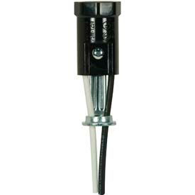 Satco Products Inc 80/2098 Satco 80-2098 Phenolic Candelabra Socket with 42-in. Leads  2-3/32-in. Flange image.