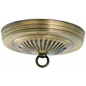 Satco Products Inc 90/053 Satco 90-053 Ribbed Canopy Kit - Antique Brass Finish  7/16-in. Center Hole image.