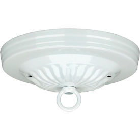 Satco Products Inc 90/056 Satco 90-056 Ribbed Canopy Kit - White Finish  7/16-in. Center Hole image.