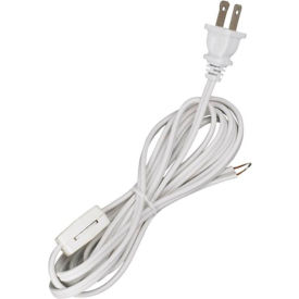 Satco Products Inc 90/106 Satco 90-106 8 Ft. SPT-2 Cord Set with Line Switch, White image.