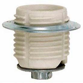 Satco 90-1074 Keyless Threaded Glazed Porcelain Socket w/ Cap - Ring