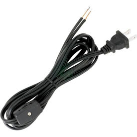 Satco Products Inc 90/1425 Satco 90-1425 8 Ft. SPT-2 Cord Set with Line Switch, Black image.