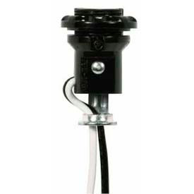 Satco 90-1557 Phenolic Threaded Candelabra Socket 1-3/4-in. w/Shoulder and Phenolic Ring 8-in. Leads