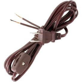 Satco Products Inc 90/1582 Satco 90-1582 8 Ft. SPT-1 Cord Set with Line Switch, Brown image.