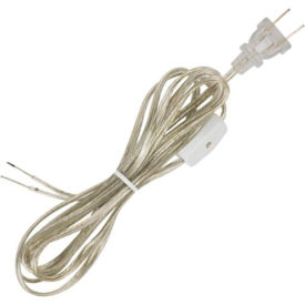 Satco Products Inc 90/1585 Satco 90-1585 8 Ft. SPT-1 Cord Set with Line Switch, Clear Silver image.