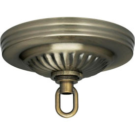 Satco Products Inc 90/193 Satco 90-193 Ribbed Canopy Kit - Antique Brass Finish  1-1/16-in. Center Hole image.