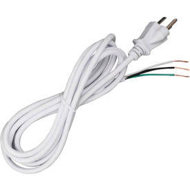 Satco Products Inc 90/2414 Satco 90-2414 8 Ft. Heavy Duty Cord Set 18/3 SJT -105-#176;C, White image.
