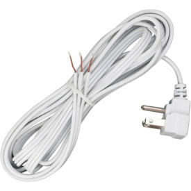 Satco Products Inc 90/2459 Satco 90-2459 10 Ft. Flat Plug Cord Set 18/3 SPT-2-105-#176;C, White image.