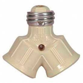 Satco Products Inc 90/2465 Satco 90-2465 Single to Twin Lampholder  Ivory image.