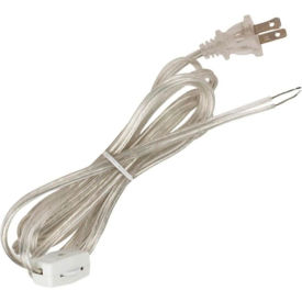 Satco Products Inc 90/968 Satco 90-968 8 Ft. SPT-2 Cord Set with Line Switch, Clear Silver image.