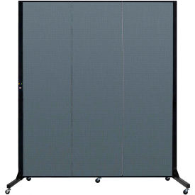 Screenflex Partitions BFSL683-DB Screenflex 3 Panel Light-Duty Portable Room Divider, 65"H x 59"W, Fabric Color Lake image.