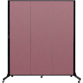 Screenflex Partitions BFSL683-DM Screenflex 3 Panel Light-Duty Portable Room Divider, 65"H x 59"W, Fabric Color Rose image.