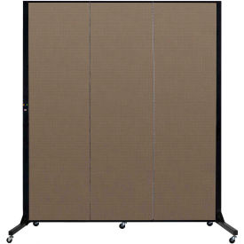 Screenflex Partitions BFSL683-DO Screenflex 3 Panel Light-Duty Portable Room Divider, 65"H x 59"W, Fabric Color Walnut image.