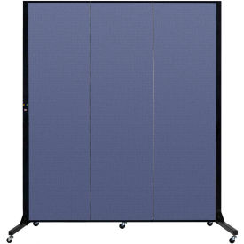 Screenflex Partitions BFSL683-DS Screenflex 3 Panel Light-Duty Portable Room Divider, 65"H x 59"W, Fabric Color Primary Blue image.