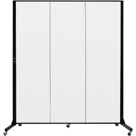 Screenflex Partitions BFSL683-DT Screenflex 3 Panel Light-Duty Portable Room Divider, 65"H x 59"W, Fabric Color White image.