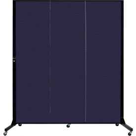 Screenflex Partitions BFSL683-DV Screenflex 3 Panel Light-Duty Portable Room Divider, 65"H x 59"W, Fabric Color Navy image.