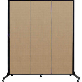 Screenflex Partitions BFSL683-DW Screenflex 3 Panel Light-Duty Portable Room Divider, 65"H x 59"W, Fabric Color Desert image.
