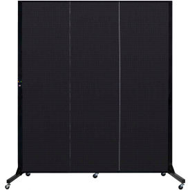 Screenflex Partitions BFSL683-DX Screenflex 3 Panel Light-Duty Portable Room Divider, 65"H x 59"W, Fabric Color Charcoal image.