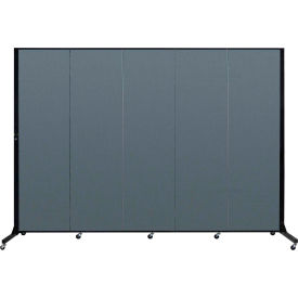 Screenflex Partitions BFSL685-DB Screenflex 5 Panel Light-Duty Portable Room Divider, 65"H x 95"W, Fabric Color Lake image.
