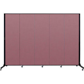 Screenflex Partitions BFSL685-DM Screenflex 5 Panel Light-Duty Portable Room Divider, 65"H x 95"W, Fabric Color Rose image.