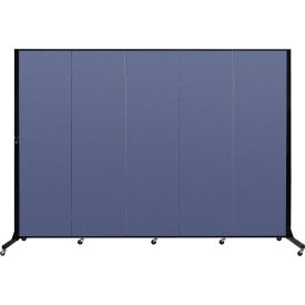 Screenflex Partitions BFSL685-DS Screenflex 5 Panel Light-Duty Portable Room Divider, 65"H x 95"W, Fabric Color PrimaryBlue image.